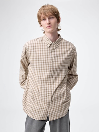 コットンチェックシャツ 【メンズ】 【シャツ・ポロシャツ】【GU公式/ジーユー】 【BEIGE】 コットンチェックシャツ 【メンズ】 【シャツ・ポロシャツ】【GU公式/ジーユー】 【BEIGE】