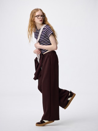 パフスウェットバギーパンツ(丈標準68.0~72.0cm) 【レディース】 【パンツ】【GU公式/ジーユー】 【DARK BROWN】 パフスウェットバギーパンツ(丈標準68.0~72.0cm) 【レディース】 【パンツ】【GU公式/ジーユー】 【DARK BROWN】