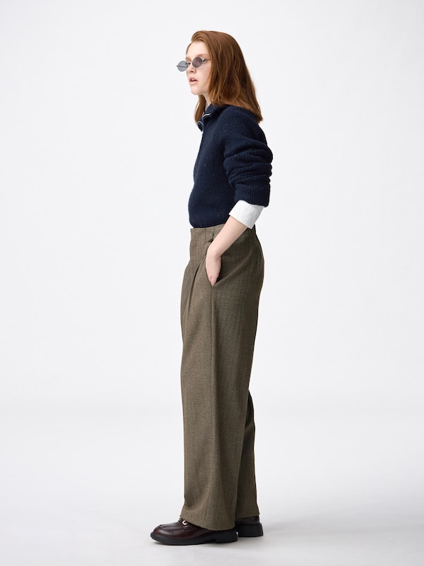 ヘリンボーンハイウエストパンツZ+E