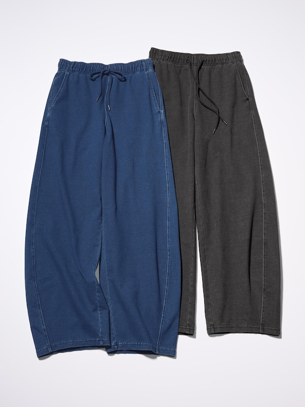 デニムスウェットバレルレッグパンツQ