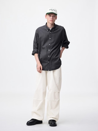 ワイドパラシュートパンツ 【メンズ】 【パンツ】【GU公式/ジーユー】 【OFF WHITE】 ワイドパラシュートパンツ 【メンズ】 【パンツ】【GU公式/ジーユー】 【OFF WHITE】