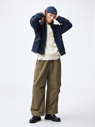 ワイドパラシュートパンツ 【メンズ】 【パンツ】【GU公式/ジーユー】 【KHAKI】 ワイドパラシュートパンツ 【メンズ】 【パンツ】【GU公式/ジーユー】 【KHAKI】