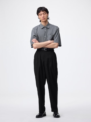 キャロットスラックス+EC(丈長め78.5cm) 【メンズ】 【パンツ】【GU公式/ジーユー】 【BLACK】 キャロットスラックス+EC(丈長め78.5cm) 【メンズ】 【パンツ】【GU公式/ジーユー】 【BLACK】