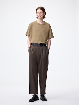 キャロットスラックス+EC(丈長め78.5cm) 【メンズ】 【パンツ】【GU公式/ジーユー】 【DARK BROWN】 キャロットスラックス+EC(丈長め78.5cm) 【メンズ】 【パンツ】【GU公式/ジーユー】 【DARK BROWN】