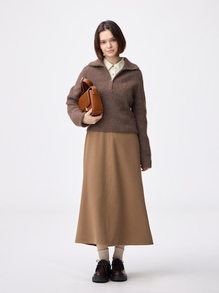 ブラッシュドフレアスカート 【レディース】 【スカート】【GU公式/ジーユー】 【BROWN】 ブラッシュドフレアスカート 【レディース】 【スカート】【GU公式/ジーユー】 【BROWN】