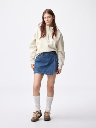 デニムラップスコート 【レディース】 【スカート】【GU公式/ジーユー】 【BLUE】 デニムラップスコート 【レディース】 【スカート】【GU公式/ジーユー】 【BLUE】