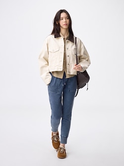 デニムスウェットイージーパンツ+X