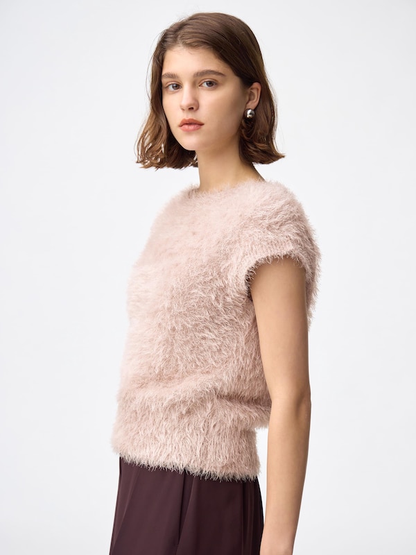 フェザーヤーンニットプルオーバー(半袖)Z+E