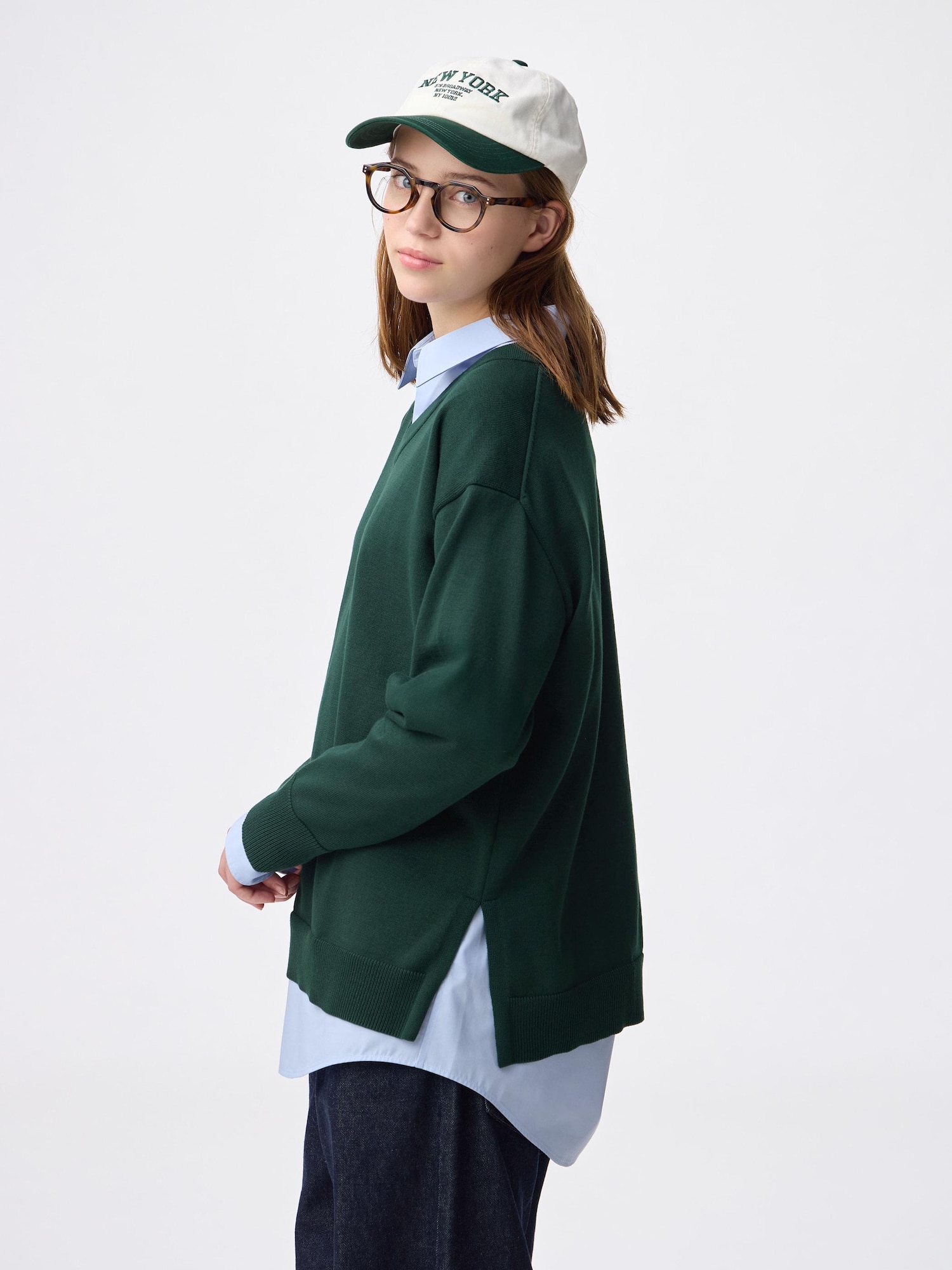 【本日限定価格】新品同様 SEA シー Vネック オーバーサイズプルオーバー GU公式 | オーバーサイズVネックニットプルオーバーZ