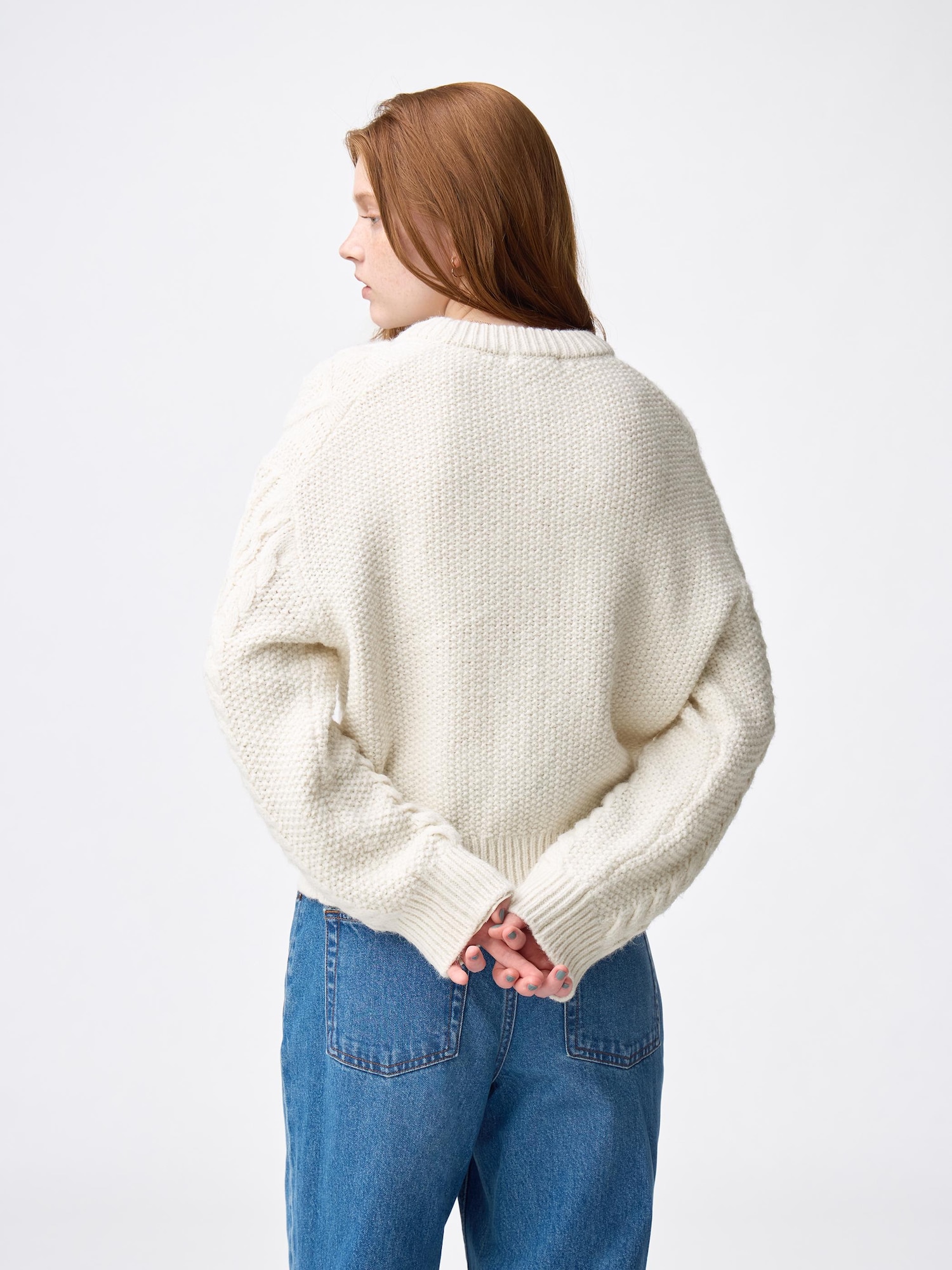 ブークレケーブルプルオーバー 楽天市場】cropped half zip knit pullover / ブークレハーフ
