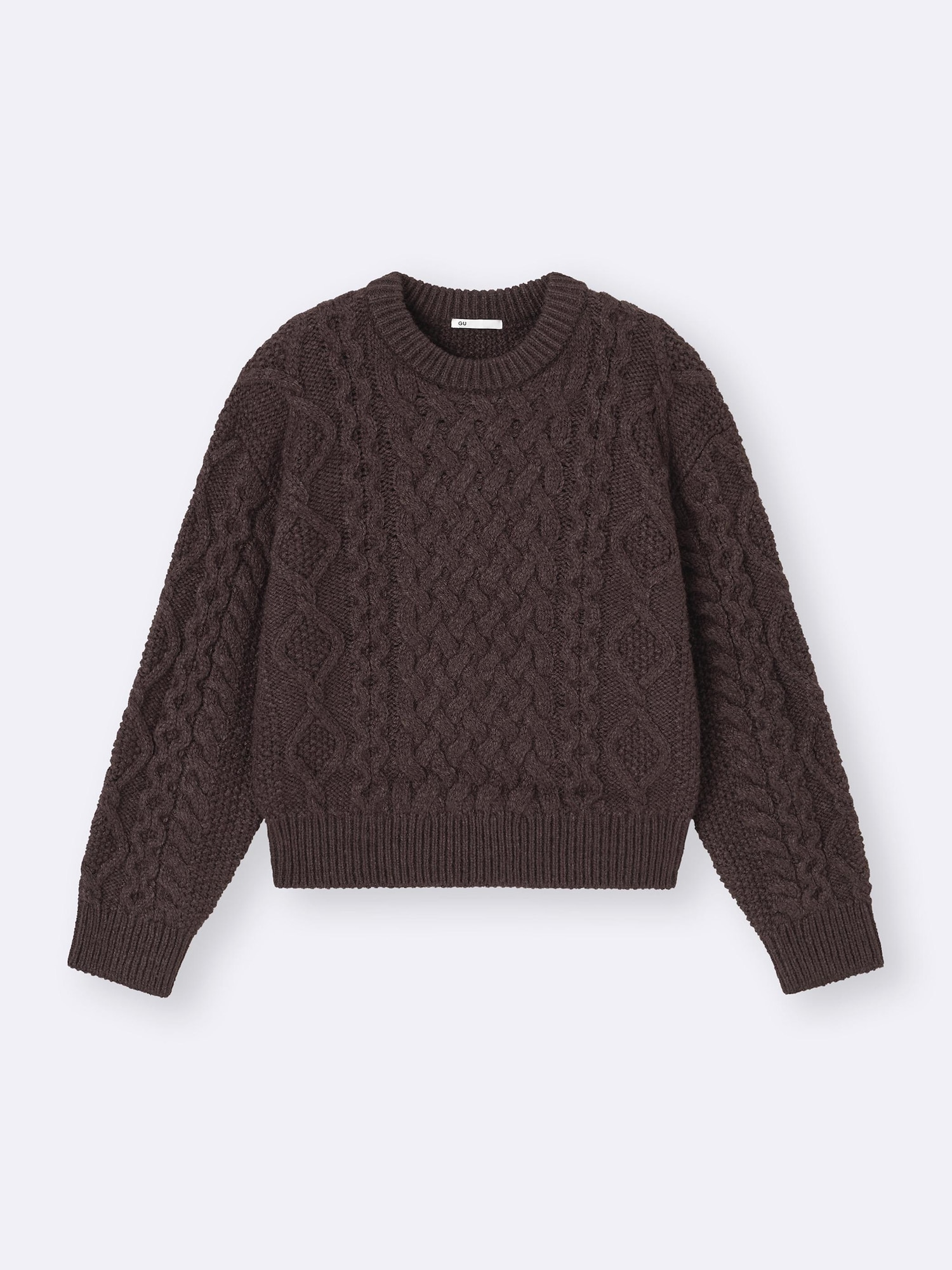 GU公式 | ケーブルクルーネックニットプルオーバー