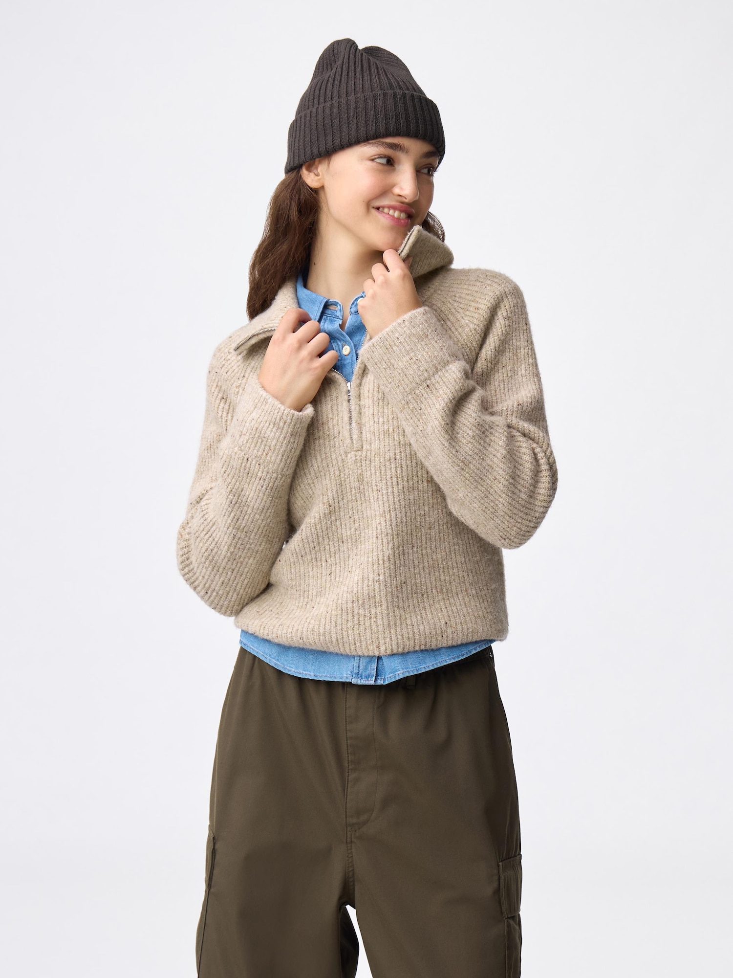 【未使用】1PIU1UGUALE3 GOLF プルオーバージップニット サイズ5 未使用 1PIU1UGUALE3 GOLF 3 ブルー ZIP KNIT プルオーバージップ