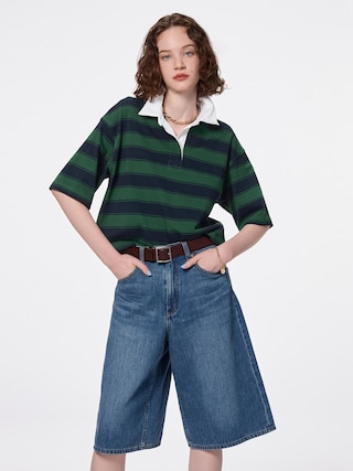 ボーダーラガーシャツ(5分袖)Q 【レディース】 【Tシャツ・スウェット】【GU公式/ジーユー】 【GREEN】 ボーダーラガーシャツ(5分袖)Q 【レディース】 【Tシャツ・スウェット】【GU公式/ジーユー】 【GREEN】