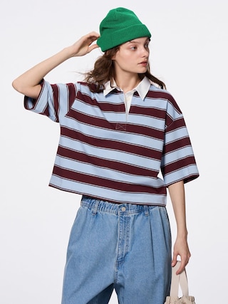 ボーダーラガーシャツ(5分袖)Q 【レディース】 【Tシャツ・スウェット】【GU公式/ジーユー】 【BLUE】 ボーダーラガーシャツ(5分袖)Q 【レディース】 【Tシャツ・スウェット】【GU公式/ジーユー】 【BLUE】