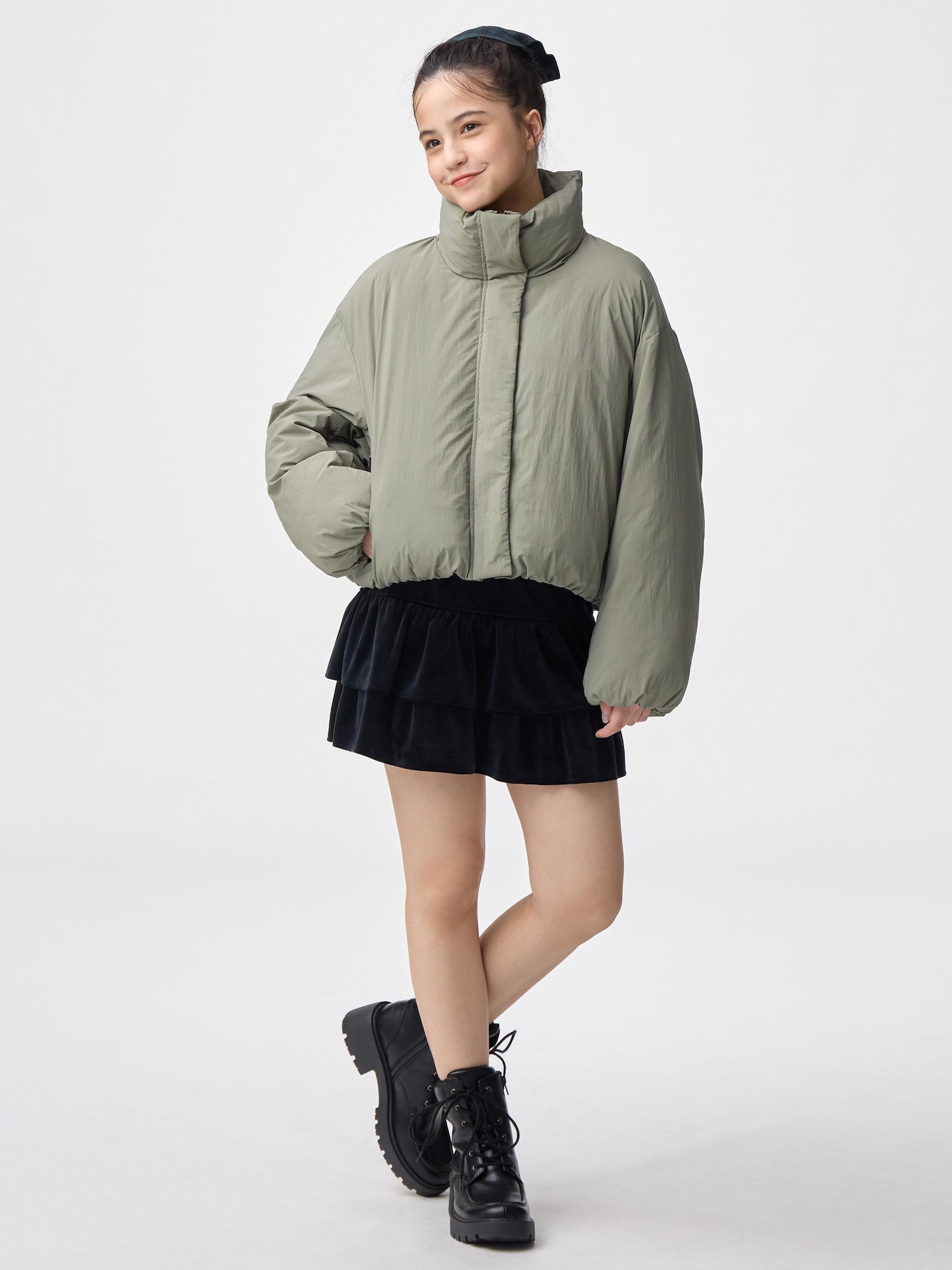 GU公式 | GIRLSウォームパデッドクロップドブルゾンJR