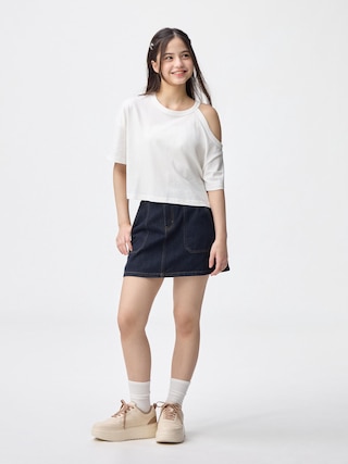 GIRLSベイカーミニスコートJR 【KIDS・TEEN】 【キッズ パンツ・スカート】【GU公式/ジーユー】 【NAVY】 GIRLSベイカーミニスコートJR 【KIDS・TEEN】 【キッズ パンツ・スカート】【GU公式/ジーユー】 【NAVY】