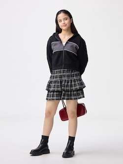GIRLSチェックミニスコートJR+E