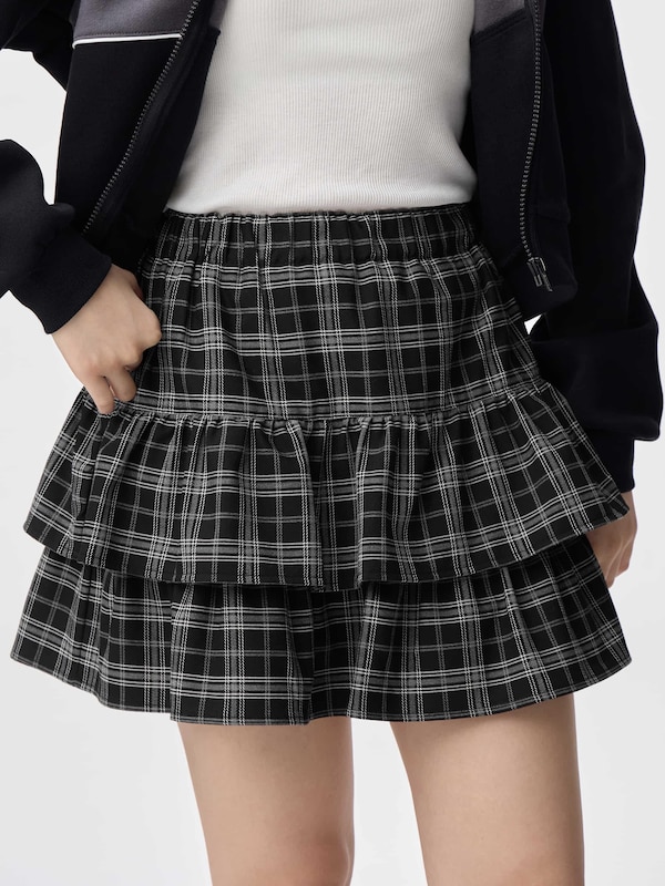 GIRLSチェックミニスコートJR+E
