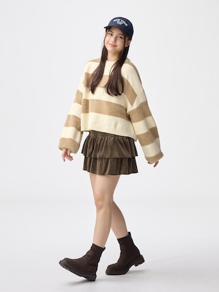 GIRLSベロアミニスコートJR 【KIDS・TEEN】 【TEEN(ティーン)】【GU公式/ジーユー】 【BROWN】 GIRLSベロアミニスコートJR 【KIDS・TEEN】 【TEEN(ティーン)】【GU公式/ジーユー】 【BROWN】
