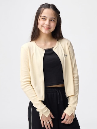 GIRLSリブダブルジップカーディガンJR 【KIDS・TEEN】 【TEEN(ティーン)】【GU公式/ジーユー】 【NATURAL】 GIRLSリブダブルジップカーディガンJR 【KIDS・TEEN】 【TEEN(ティーン)】【GU公式/ジーユー】 【NATURAL】