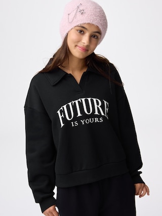 GIRLSヘビーウェイトスウェットポロシャツJR 【KIDS・TEEN】 【TEEN(ティーン)】【GU公式/ジーユー】 【BLACK】 GIRLSヘビーウェイトスウェットポロシャツJR 【KIDS・TEEN】 【TEEN(ティーン)】【GU公式/ジーユー】 【BLACK】