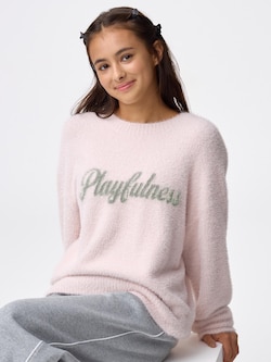 GIRLSシャギーロゴセーターJR