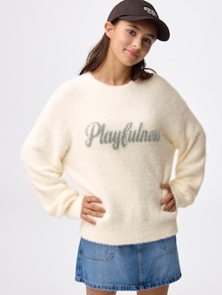 GIRLSシャギーロゴセーターJR