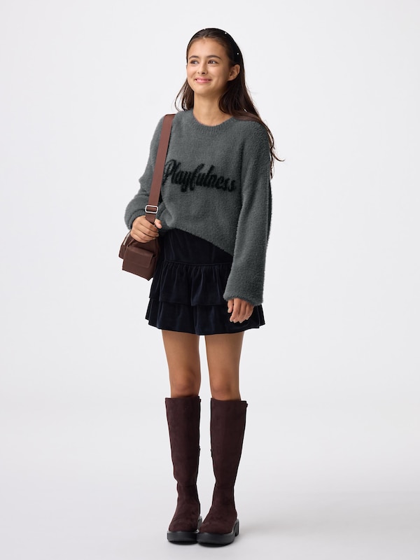 GIRLSシャギーロゴセーターJR