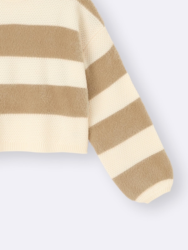 GIRLSシャギーボーダーセーターJR