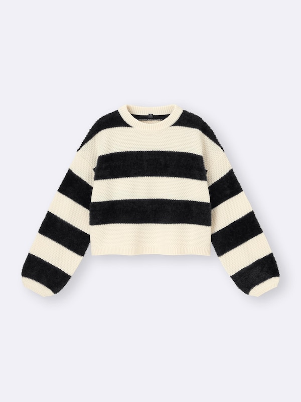 GIRLSシャギーボーダーセーターJR