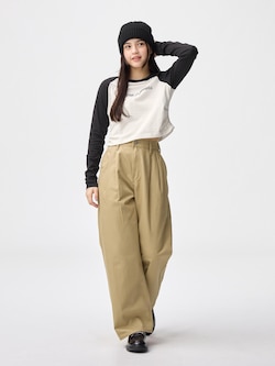 GIRLSツータックワイドパンツJR