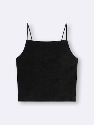 ブラフィールクロップドベロアキャミソール 【レディース】 【Tシャツ・スウェット】【GU公式/ジーユー】 【BLACK】 ブラフィールクロップドベロアキャミソール 【レディース】 【Tシャツ・スウェット】【GU公式/ジーユー】 【BLACK】