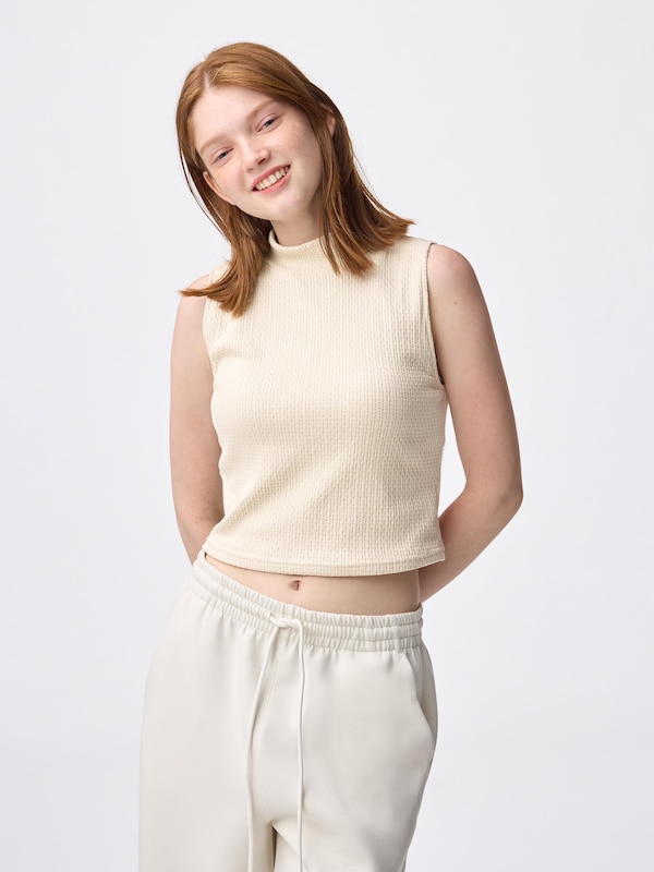 ブラフィールクロップド�ハイネックT(ノースリーブ)+E