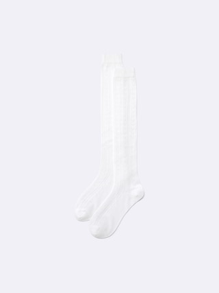 透かし編みハイソックス 【レディース】 【インナー・下着】【GU公式/ジーユー】 【OFF WHITE】 透かし編みハイソックス 【レディース】 【インナー・下着】【GU公式/ジーユー】 【OFF WHITE】
