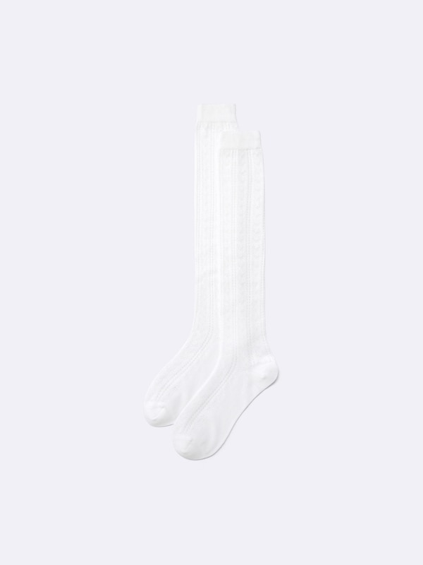 透かし編みハイソックス