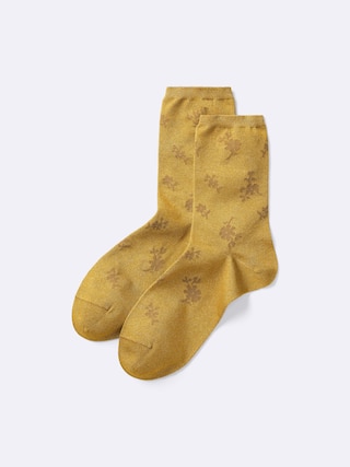 クルーソックス(シャイニーフラワー)+E 【レディース】 【インナー・下着】【GU公式/ジーユー】 【YELLOW】 クルーソックス(シャイニーフラワー)+E 【レディース】 【インナー・下着】【GU公式/ジーユー】 【YELLOW】