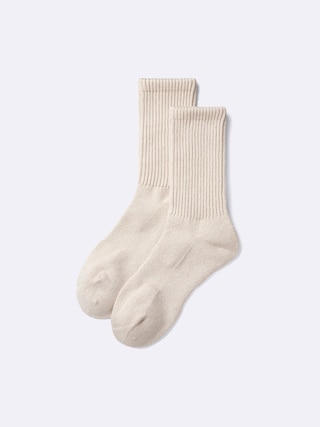 スタイルヒートリブパイルクルーソックス 【レディース】 【インナー・下着】【GU公式/ジーユー】 【BEIGE】 スタイルヒートリブパイルクルーソックス 【レディース】 【インナー・下着】【GU公式/ジーユー】 【BEIGE】