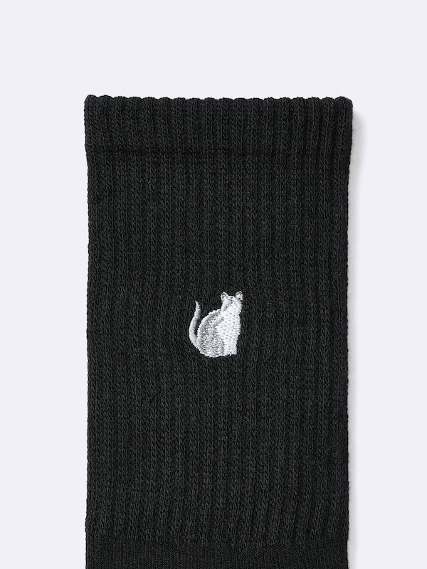 スタイルヒートパイルクルーソックス(刺繍)