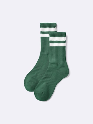スタイルヒートパイルクルーソックス(ライン) 【レディース】 【インナー・下着】【GU公式/ジーユー】 【GREEN】 スタイルヒートパイルクルーソックス(ライン) 【レディース】 【インナー・下着】【GU公式/ジーユー】 【GREEN】