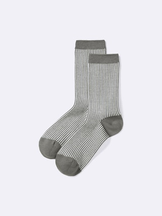スタイルヒートクルーソックス(ボーダー) 【レディース】 【インナー・下着】【GU公式/ジーユー】 【GRAY】 スタイルヒートクルーソックス(ボーダー) 【レディース】 【インナー・下着】【GU公式/ジーユー】 【GRAY】