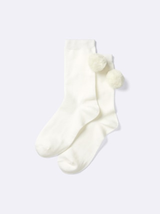 スタイルヒートクルーソックス(ポンポン) 【レディース】 【インナー・下着】【GU公式/ジーユー】 【OFF WHITE】 スタイルヒートクルーソックス(ポンポン) 【レディース】 【インナー・下着】【GU公式/ジーユー】 【OFF WHITE】