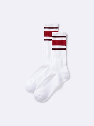 ソックス(ライン) 【メンズ】 【インナー・下着】【GU公式/ジーユー】 【RED】 ソックス(ライン) 【メンズ】 【インナー・下着】【GU公式/ジーユー】 【RED】
