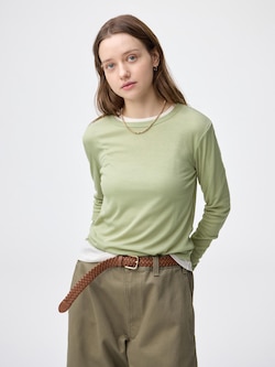 ソフトシアークルーネックT(長袖)