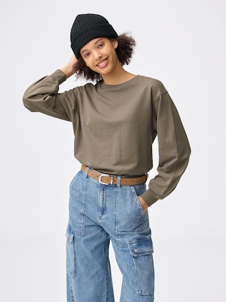 ライトスウェットオーバーサイズT(長袖) 【レディース】 【Tシャツ・カットソー・ブラフィール】【GU公式/ジーユー】 【BROWN】 ライトスウェットオーバーサイズT(長袖) 【レディース】 【Tシャツ・カットソー・ブラフィール】【GU公式/ジーユー】 【BROWN】