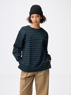 ライトスウェットボーダーオーバーサイズT(長袖)