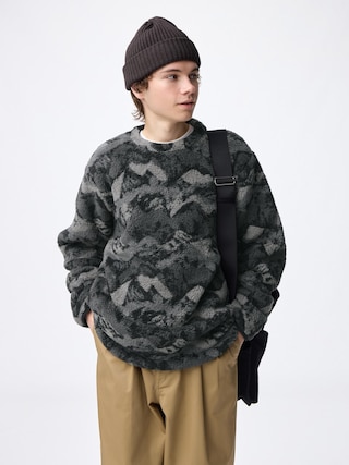 マシュマロフィールプルオーバー(柄) 【メンズ】 【ルームウェア・パジャマ】【GU公式/ジーユー】 【BLACK】 マシュマロフィールプルオーバー(柄) 【メンズ】 【ルームウェア・パジャマ】【GU公式/ジーユー】 【BLACK】