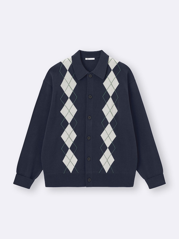 ポロカーディガン(アーガイル)NTQ+E