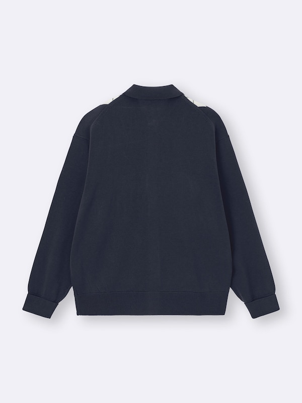 ポロカーディガン(アーガイル)NTQ+E