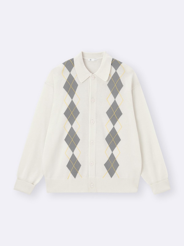 ポロカーディガン(アーガイル)NTQ+E