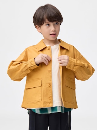 KIDS(男女兼用)ワークジャケット 【KIDS・TEEN】 【キッズ アウター】【GU公式/ジーユー】 【YELLOW】 KIDS(男女兼用)ワークジャケット 【KIDS・TEEN】 【キッズ アウター】【GU公式/ジーユー】 【YELLOW】